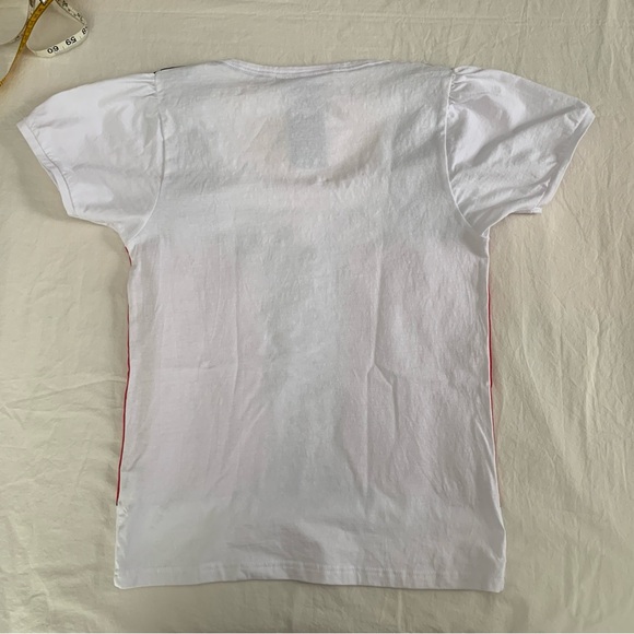 Women's Short Sleeve Graphic Tee - Red and White - Picture 4 of 4